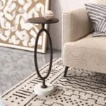 Bronze Art Deco Accent Table with Round Top