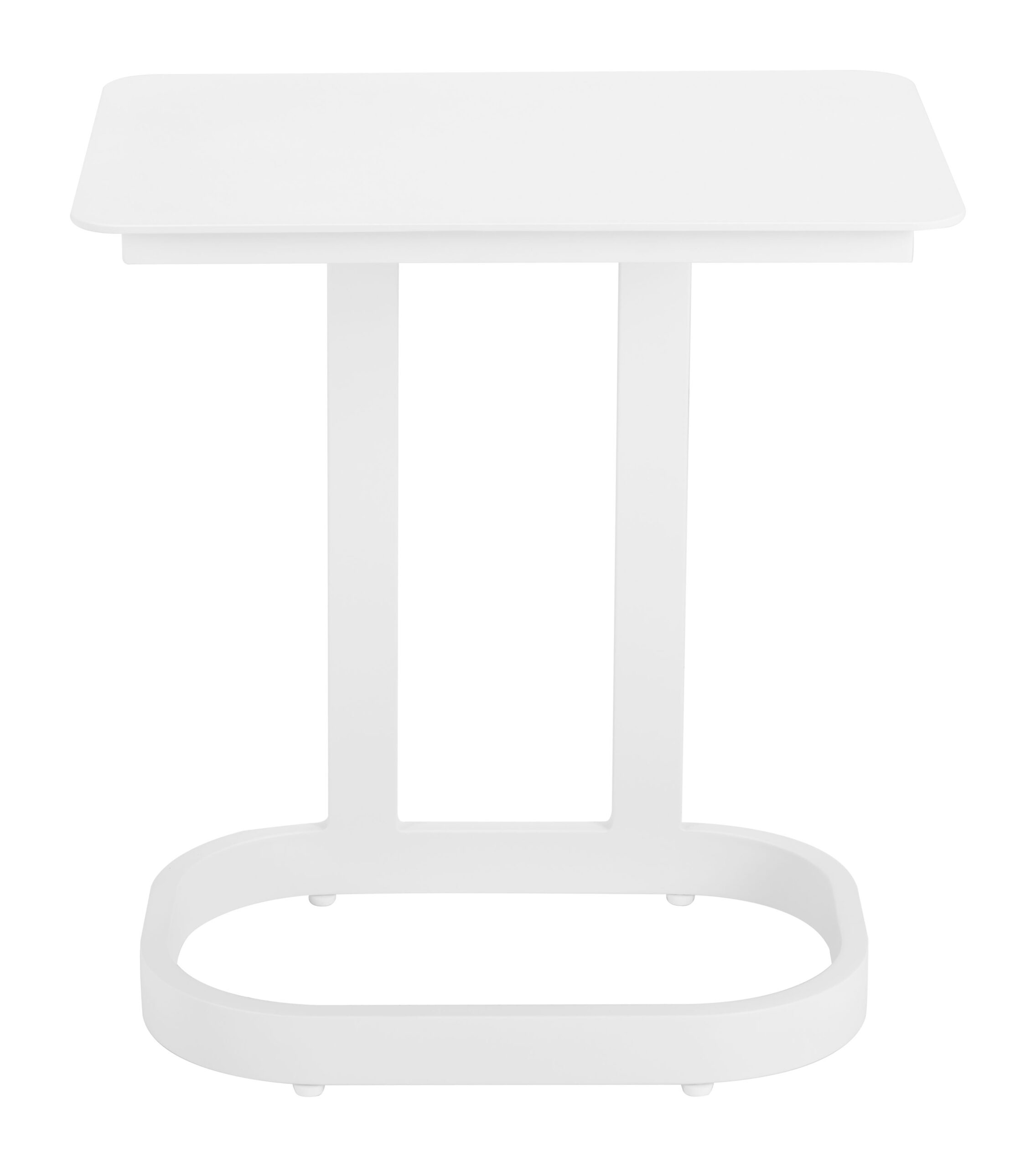 White Aluminum End Table with Faux Wood Top 13 White Aluminum End Table with Faux Wood Top