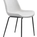 Mid-Century Modern White Dining Chairs with Steel Legs (Set of 2) 10 Mid-Century Modern White Dining Chairs with Steel Legs (Set of 2)