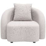Beige Outdoor Accent Chair With Durable Aluminum Frame