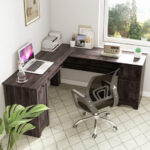 Space-Saving L-Shaped Desk with Drawers, Keyboard Tray, and Cabinet 15 Space-Saving L-Shaped Desk with Drawers, Keyboard Tray, and Cabinet