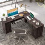 Space-Saving L-Shaped Desk with Drawers, Keyboard Tray, and Cabinet 16 Space-Saving L-Shaped Desk with Drawers, Keyboard Tray, and Cabinet