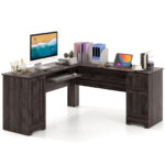 Space-Saving L-Shaped Desk with Drawers, Keyboard Tray, and Cabinet 17 Space-Saving L-Shaped Desk with Drawers, Keyboard Tray, and Cabinet