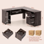 Space-Saving L-Shaped Desk with Drawers, Keyboard Tray, and Cabinet 18 Space-Saving L-Shaped Desk with Drawers, Keyboard Tray, and Cabinet