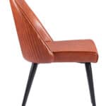 Brown Faux Leather Armless Dining Chairs with Steel Frame (Set of 2) 9 Brown Faux Leather Armless Dining Chairs with Steel Frame (Set of 2)