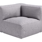 Gray Weather-Resistant Outdoor Corner Chair with Washable Cushion Cover