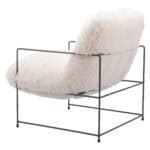 Shearling Accent Chair with Stainless Steel Base and Armrests 11 Shearling Accent Chair with Stainless Steel Base and Armrests