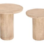 Sleek Modern Accent Tables with Travertine Finish (Set of 2) 9 Sleek Modern Accent Tables with Travertine Finish (Set of 2)