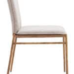Beige Dining Chair with Gold Steel Frame and Performance Fabric 13 Beige Dining Chair with Gold Steel Frame and Performance Fabric