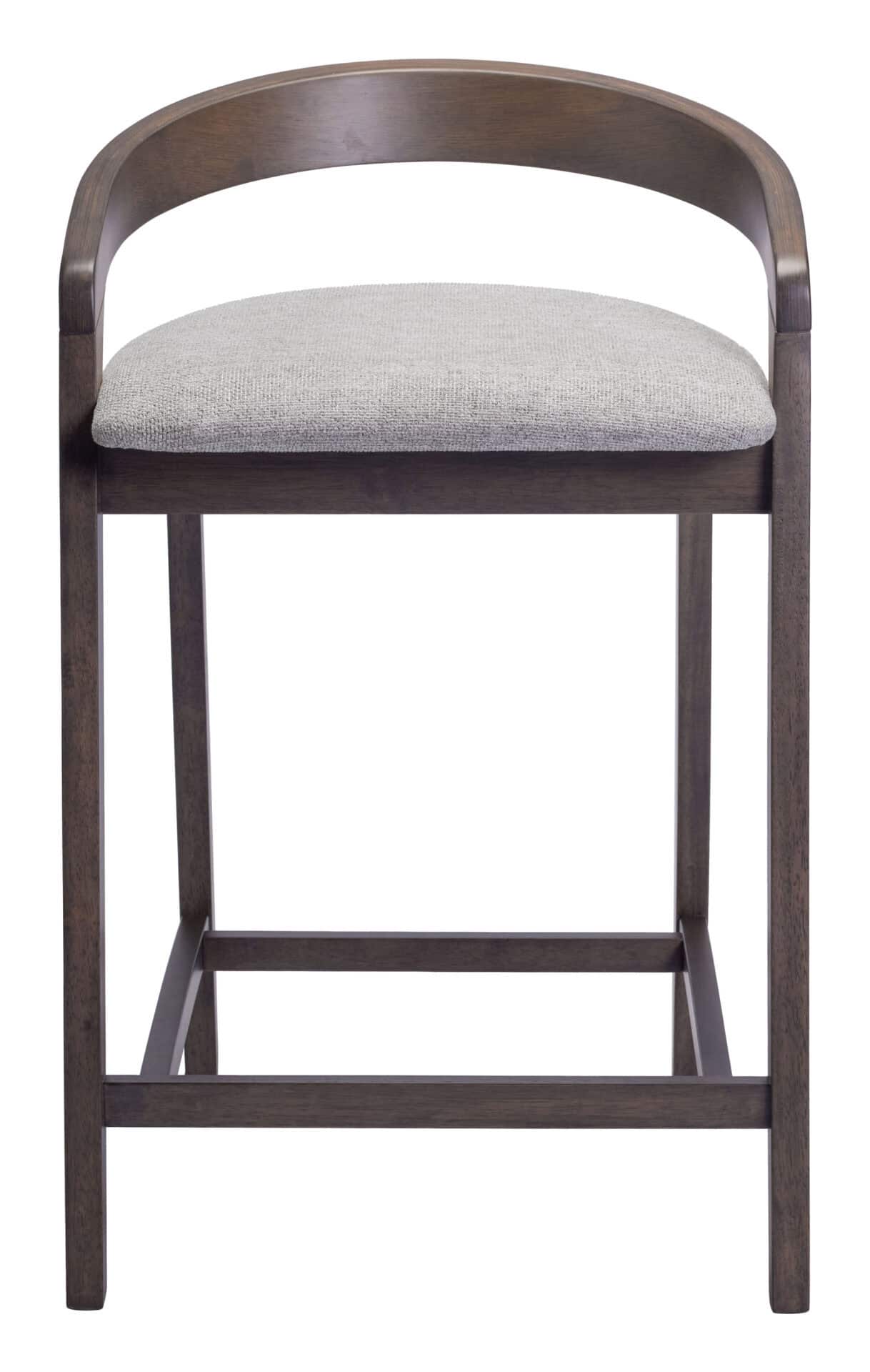 Contemporary Rubberwood Counter Stool in Dove Gray and Espresso (Set of 2) 3 Contemporary Rubberwood Counter Stool in Dove Gray and Espresso (Set of 2) - Image 3