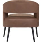 Vintage Brown Boho Faux Leather Accent Chair with Steel Legs 14 Vintage Brown Boho Faux Leather Accent Chair with Steel Legs