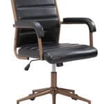 Vintage Black Faux Leather Office Chair with Adjustable Height and Tilt