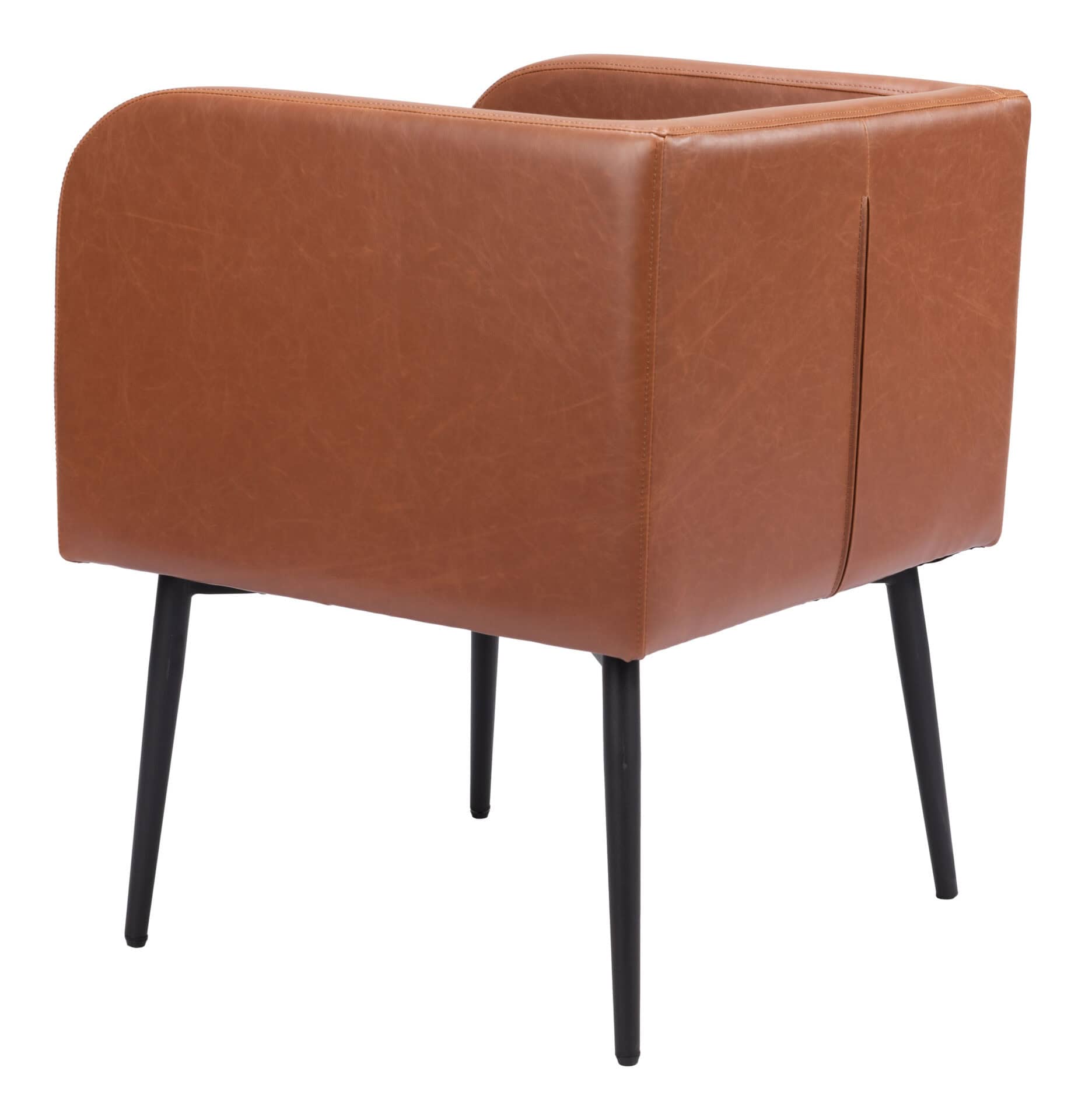 Modern Art Deco Style Faux Leather Dining Chair with Steel Frame 5 Modern Art Deco Style Faux Leather Dining Chair with Steel Frame - Image 5