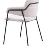 Cream Shearling-Style Dining Chair with Steel Legs (Set of 2)