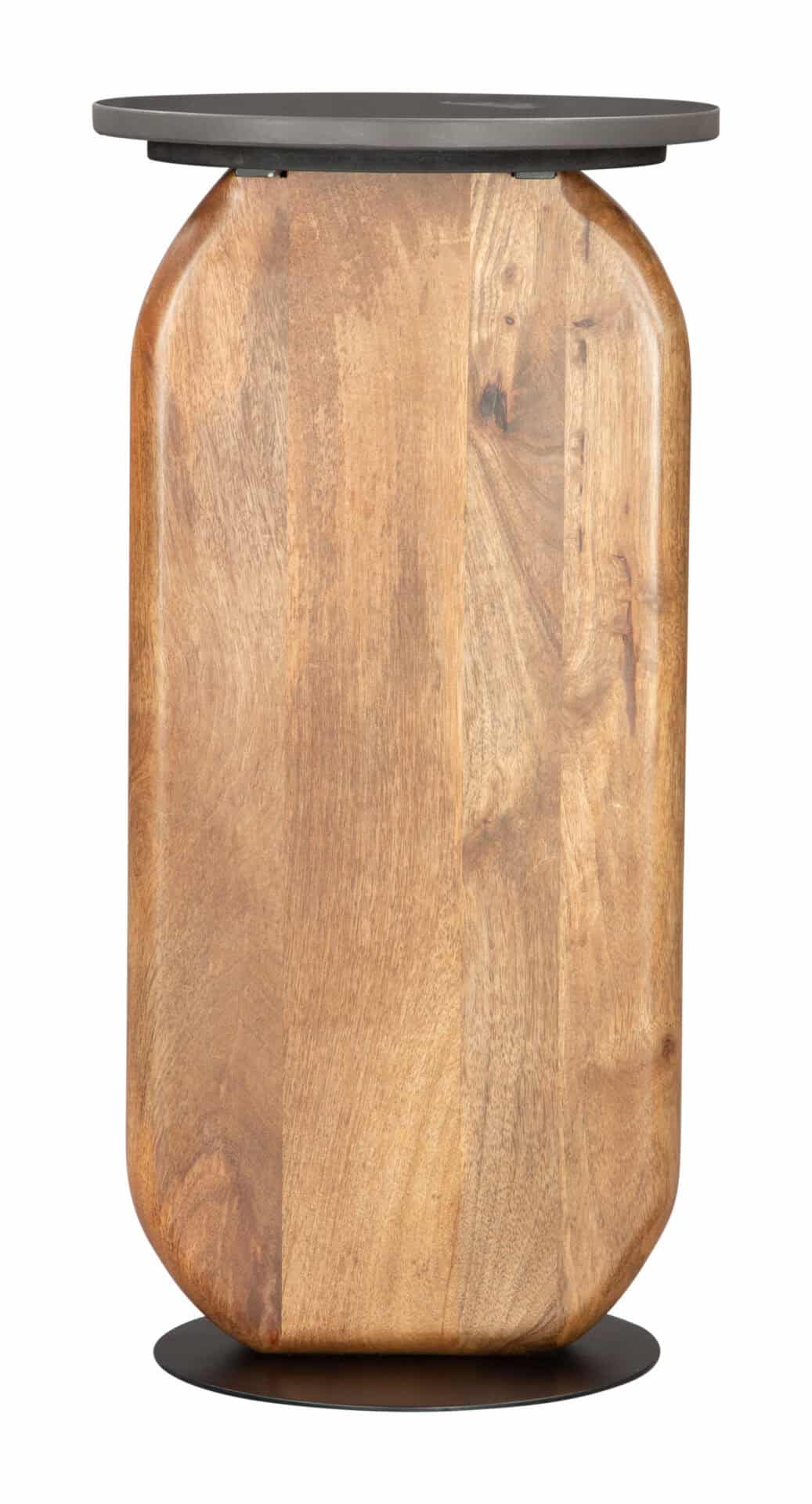 Marble Top Drink Table with Mango Wood Legs - Multicolor 3 Marble Top Drink Table with Mango Wood Legs - Multicolor - Image 3