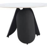 Round White Dining Table with Sintered Stone Top and Steel Base 9 Round White Dining Table with Sintered Stone Top and Steel Base