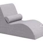 Gray Outdoor Lounge Chair with Weather-Resistant Foam and Olefin Fabric