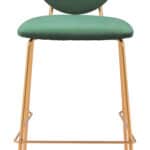 Green Velvet Bar Stools with Gold Frame (Set of 2) 13 Green Velvet Bar Stools with Gold Frame (Set of 2)
