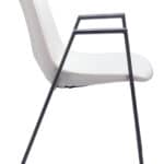 Mid-Century Modern Faux Leather Dining Chair with Steel Frame (Set of 2)