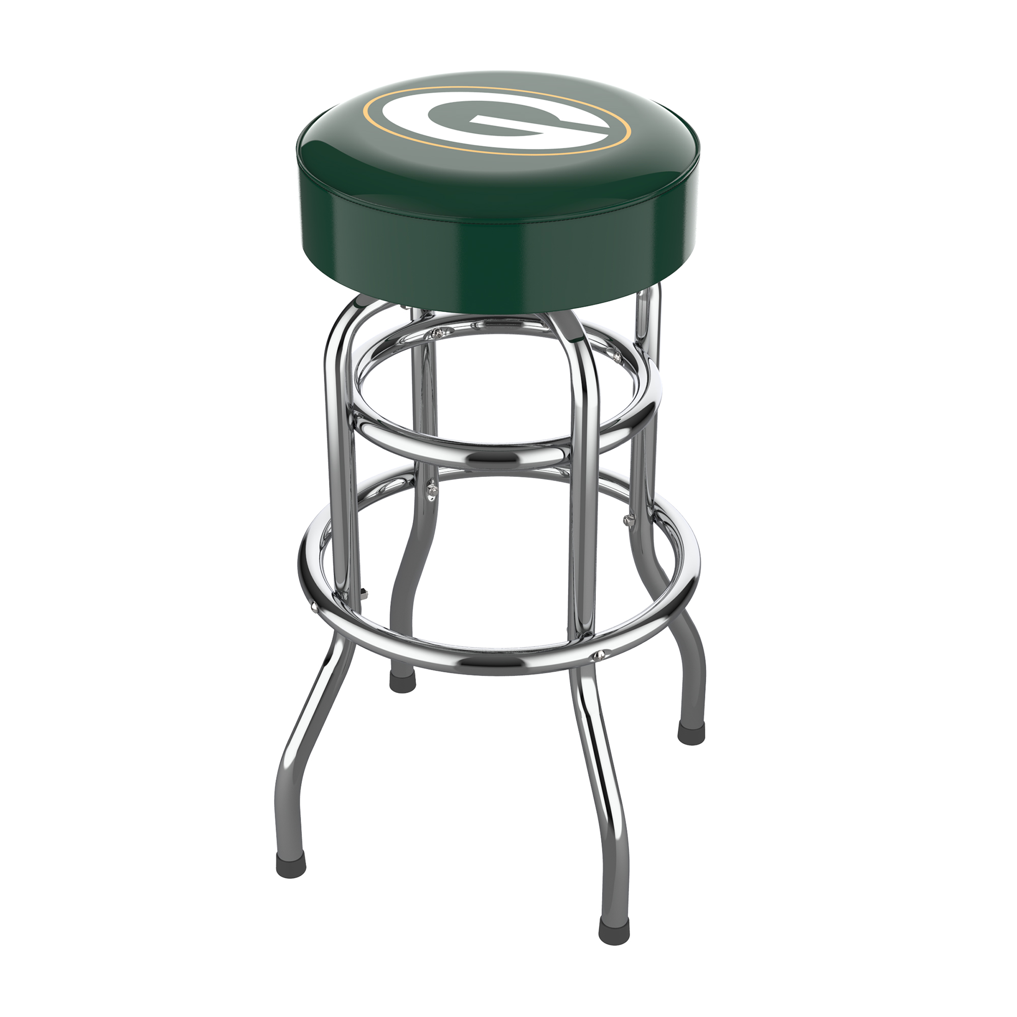 green bay packers chrome logo bar stool