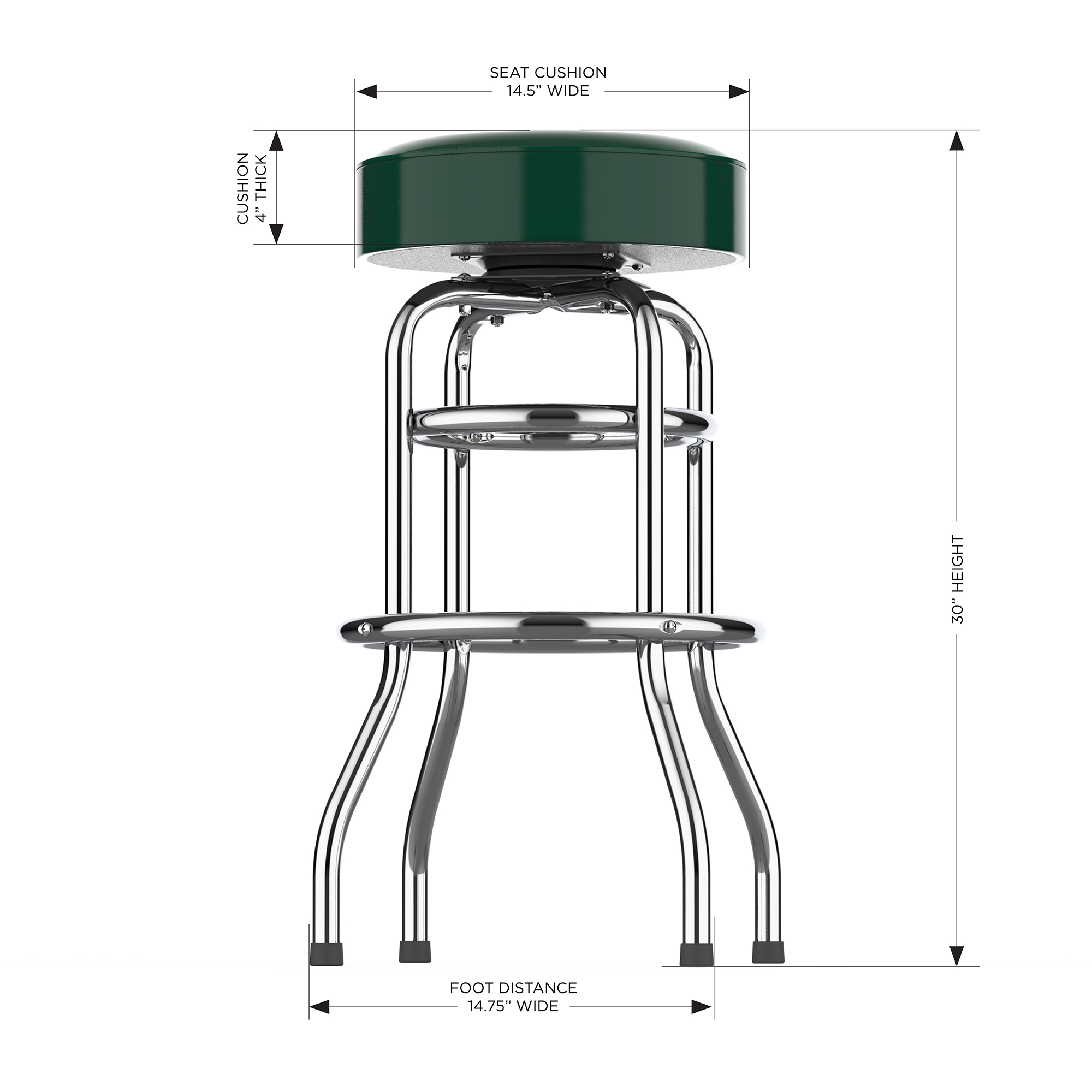 green bay packers chrome logo bar stool
