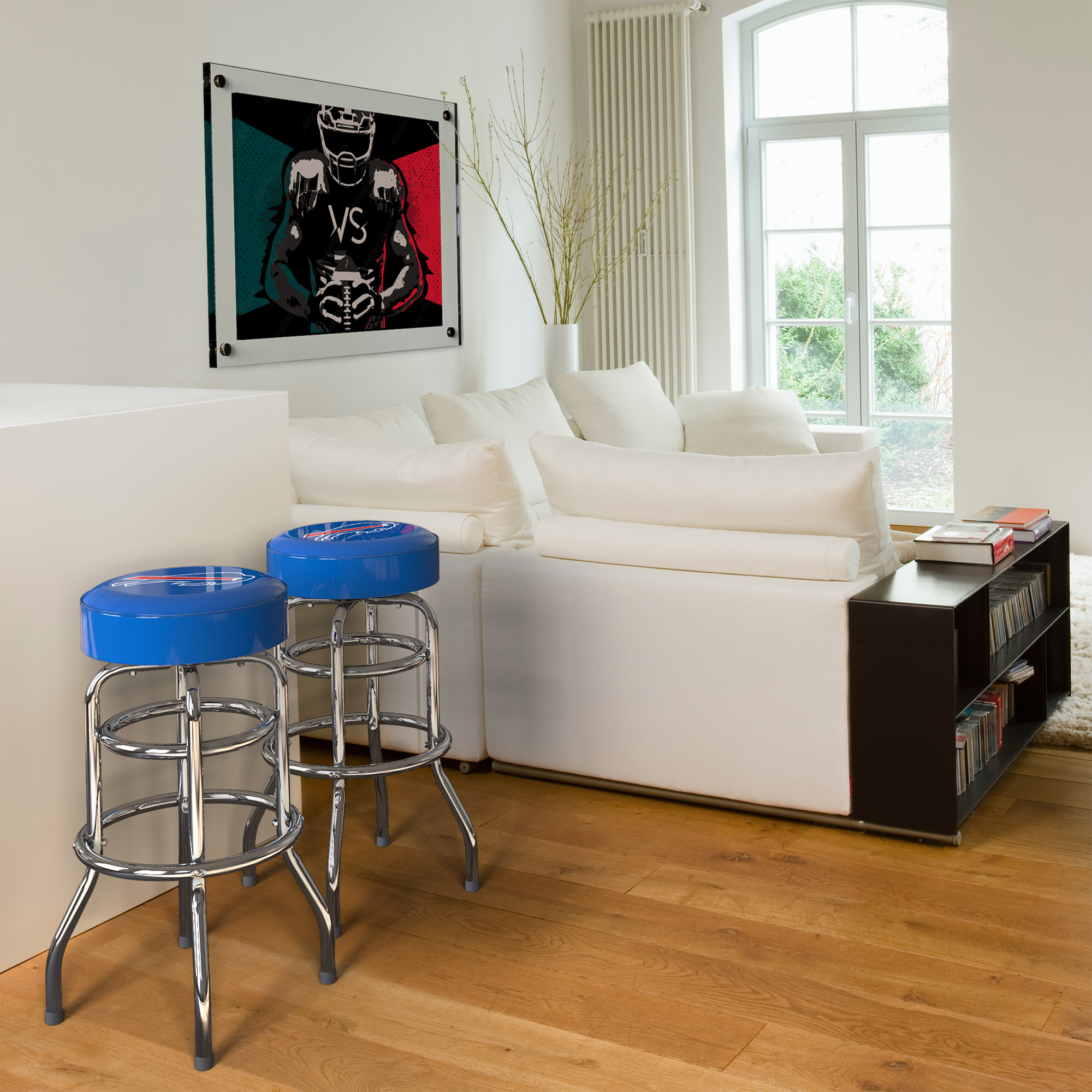 buffalo bills chrome logo american crafted bar stool