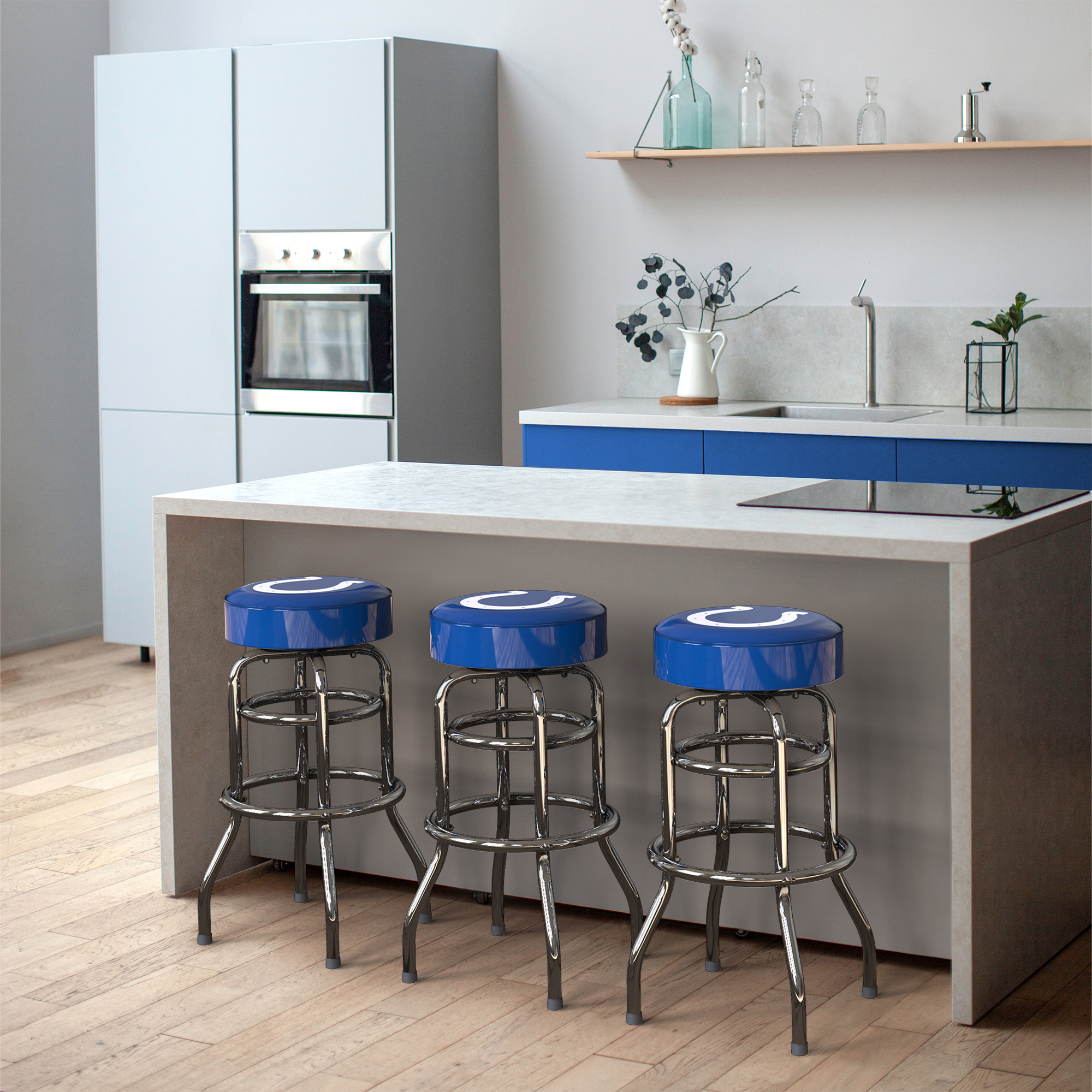 indianapolis colts chrome logo american crafted bar stool