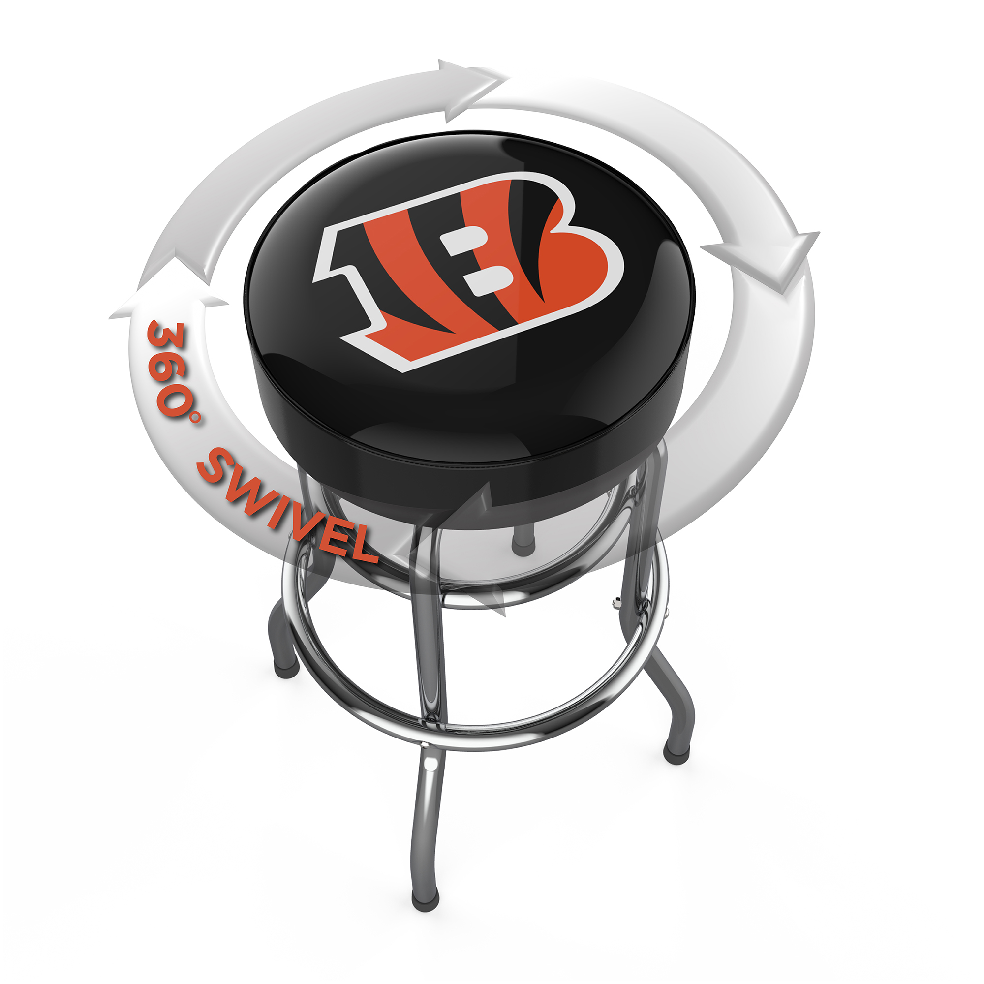 cincinnati bengals chrome logo bar stool american crafted