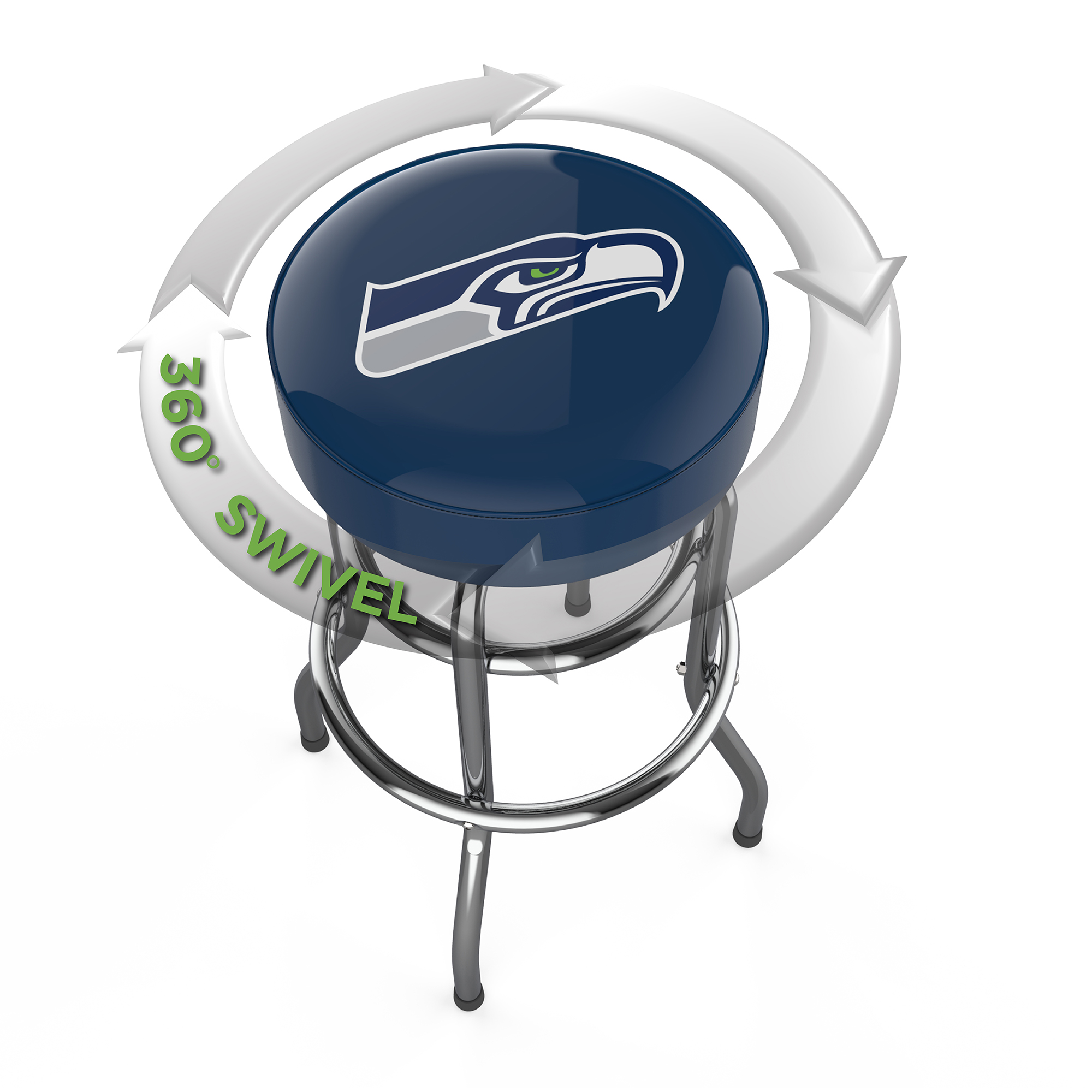 seattle seahawks chrome logo american crafted bar stool