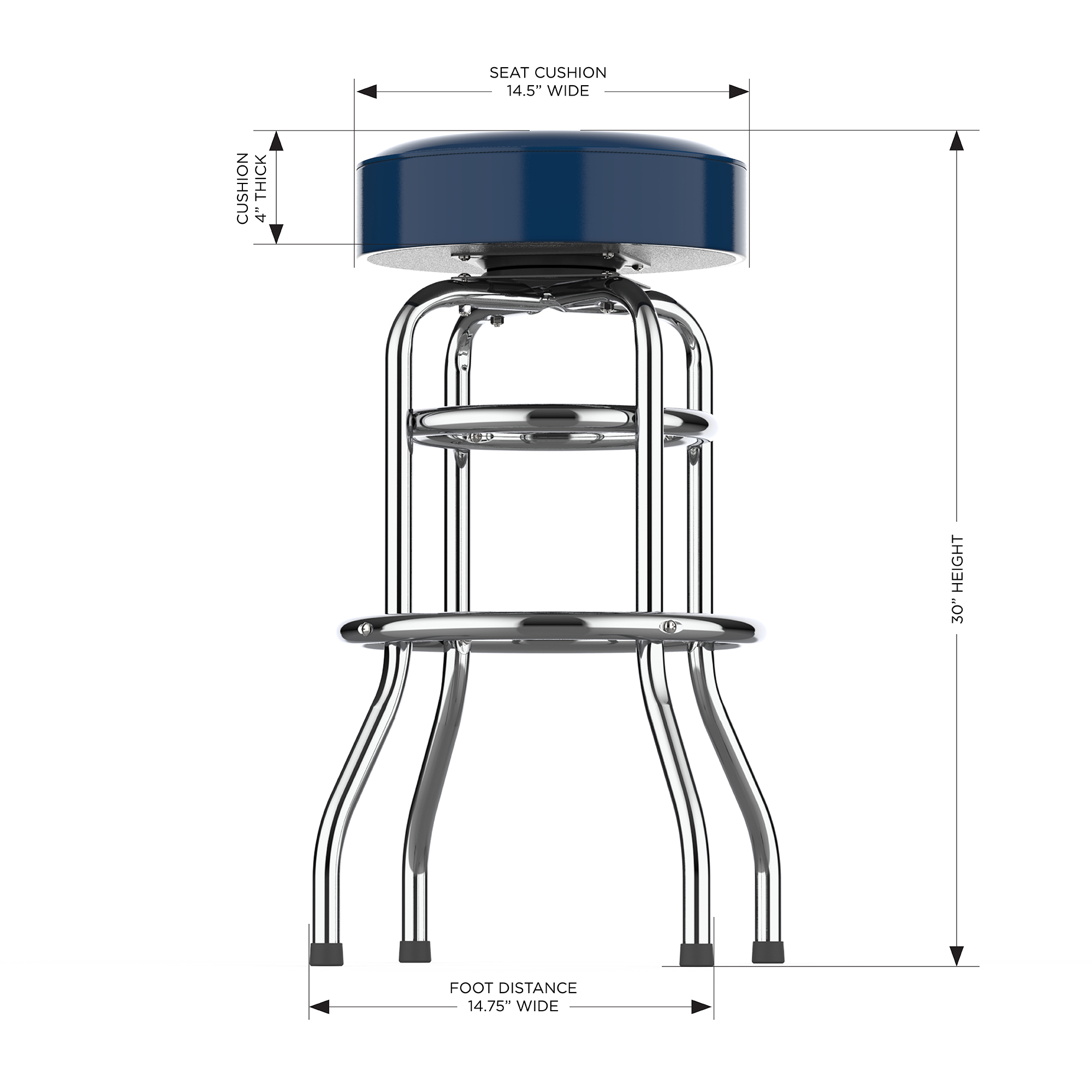seattle seahawks chrome logo american crafted bar stool