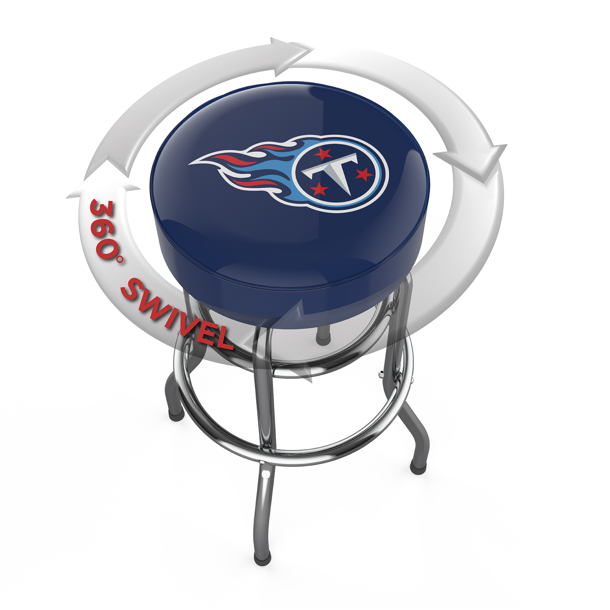 tennessee titans chrome logo american crafted bar stool