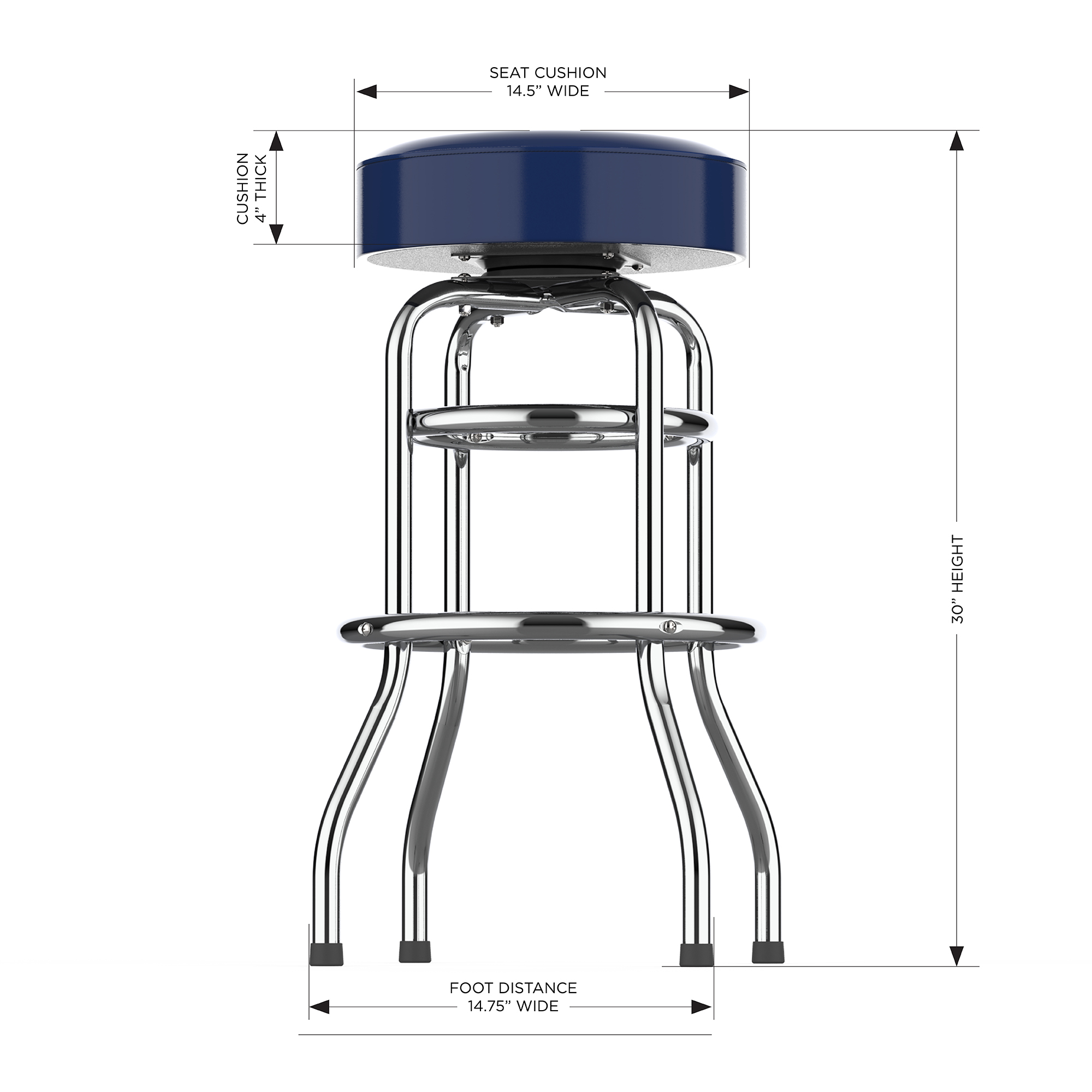 tennessee titans chrome logo american crafted bar stool