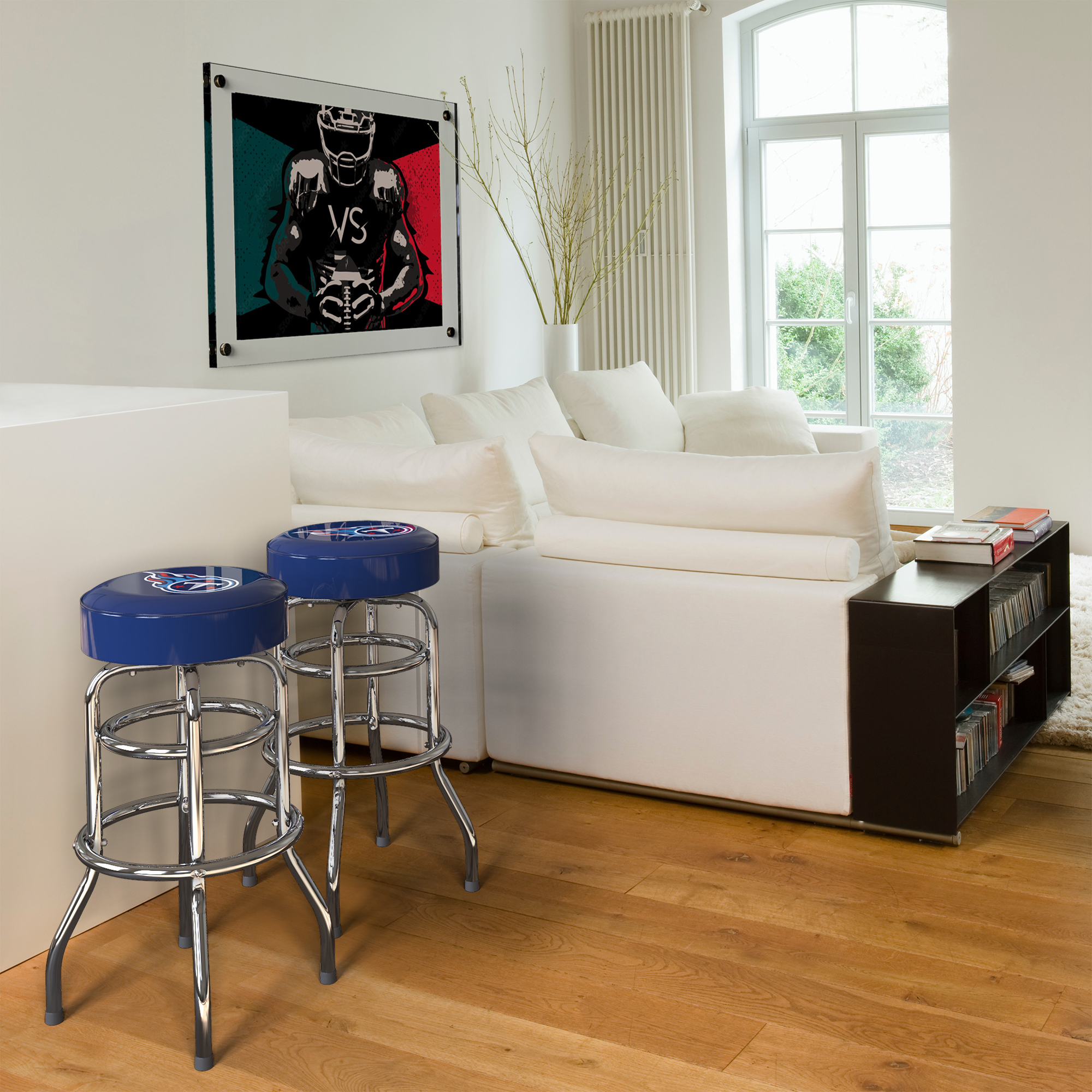 tennessee titans chrome logo american crafted bar stool