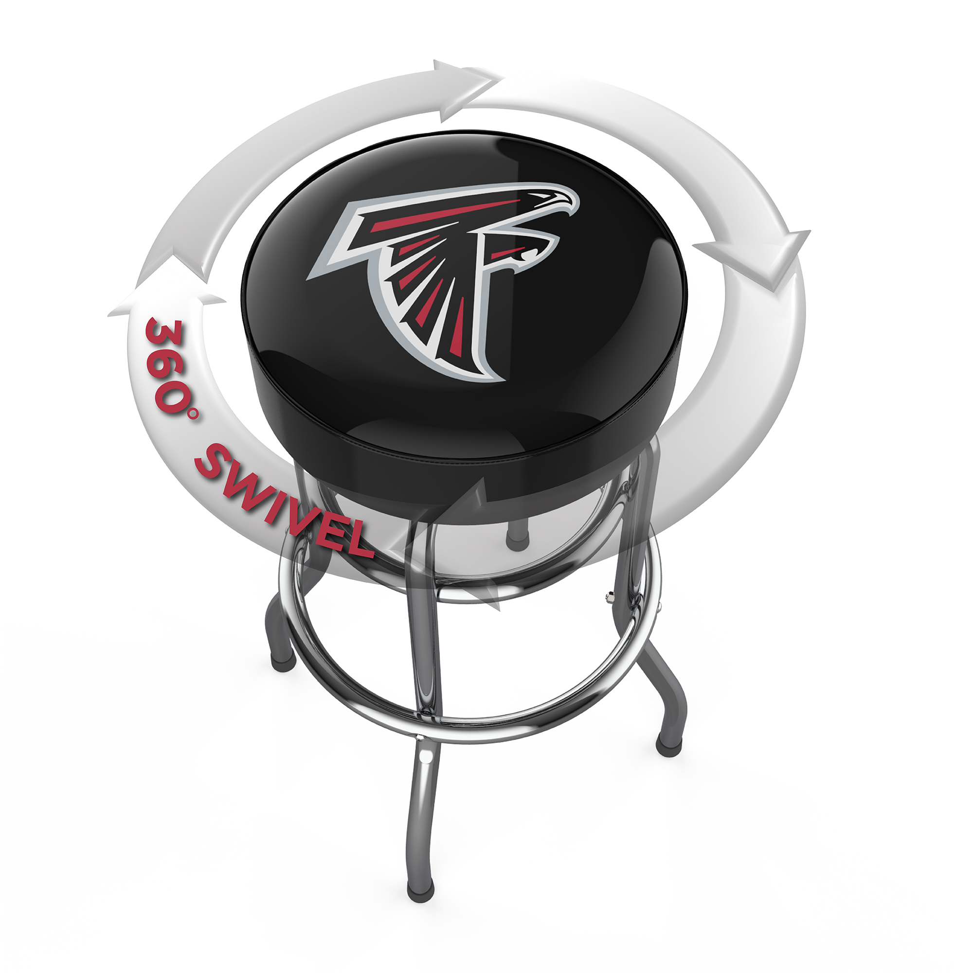 atlanta falcons chrome logo commercial grade bar stool