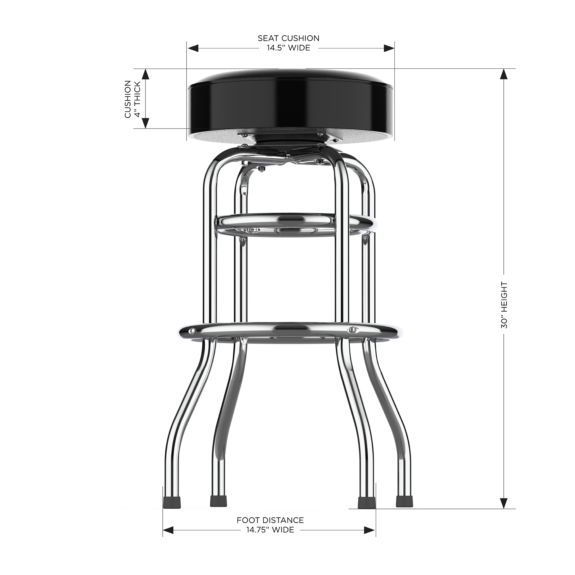atlanta falcons chrome logo commercial grade bar stool