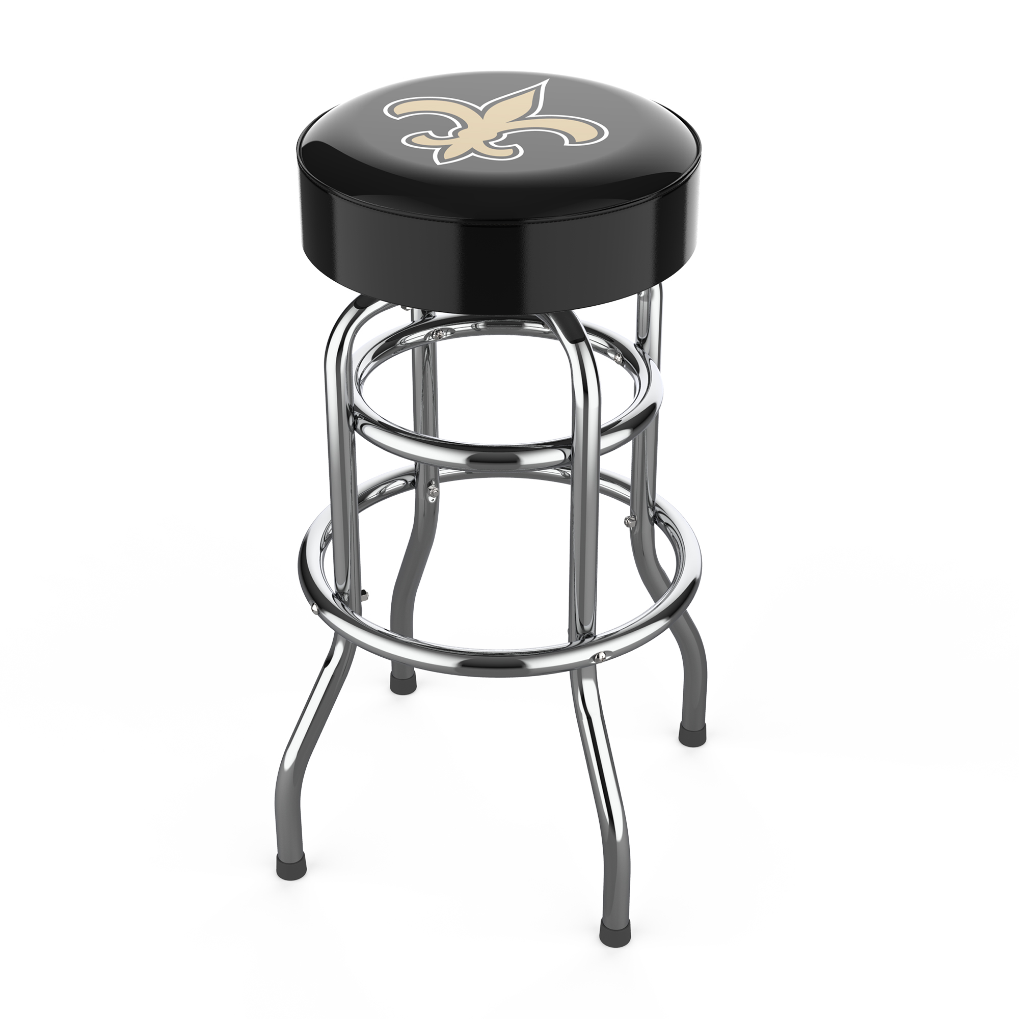 north orleans saints chrome logo american bar stool