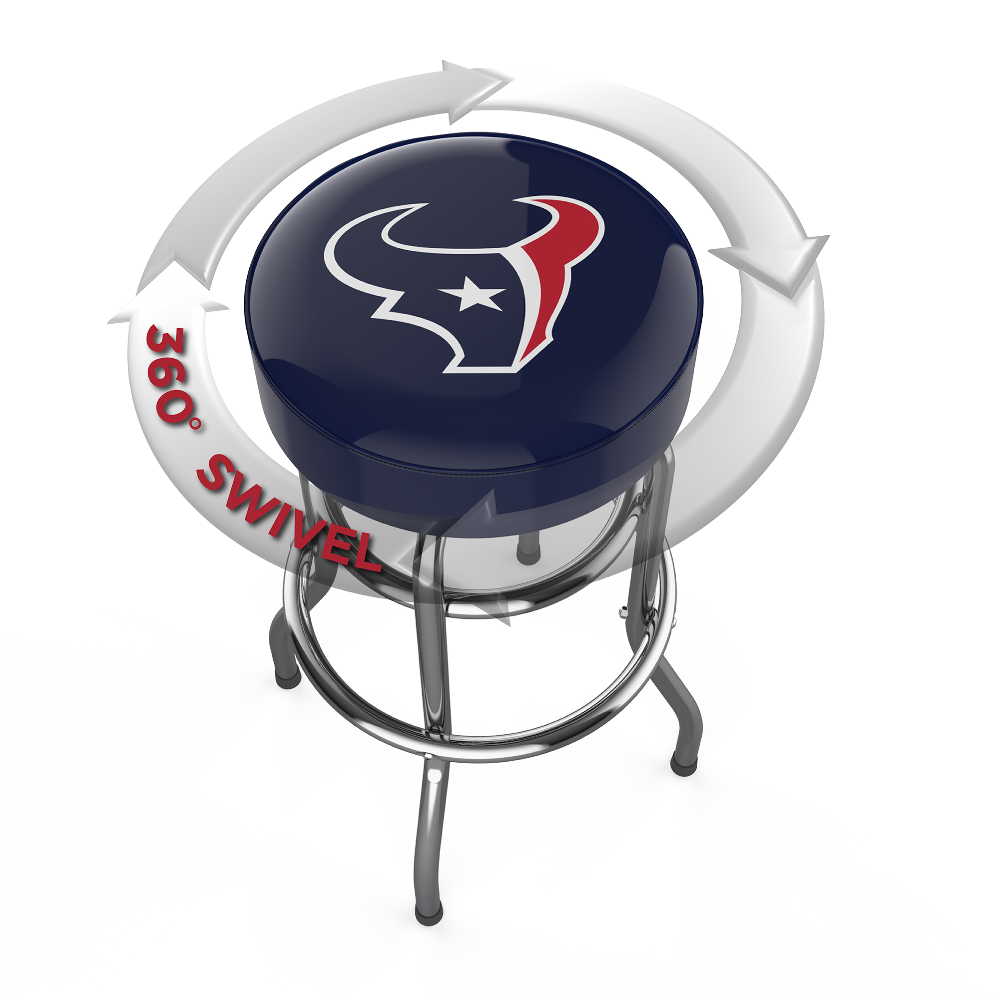 houston texans chrome logo bar stool