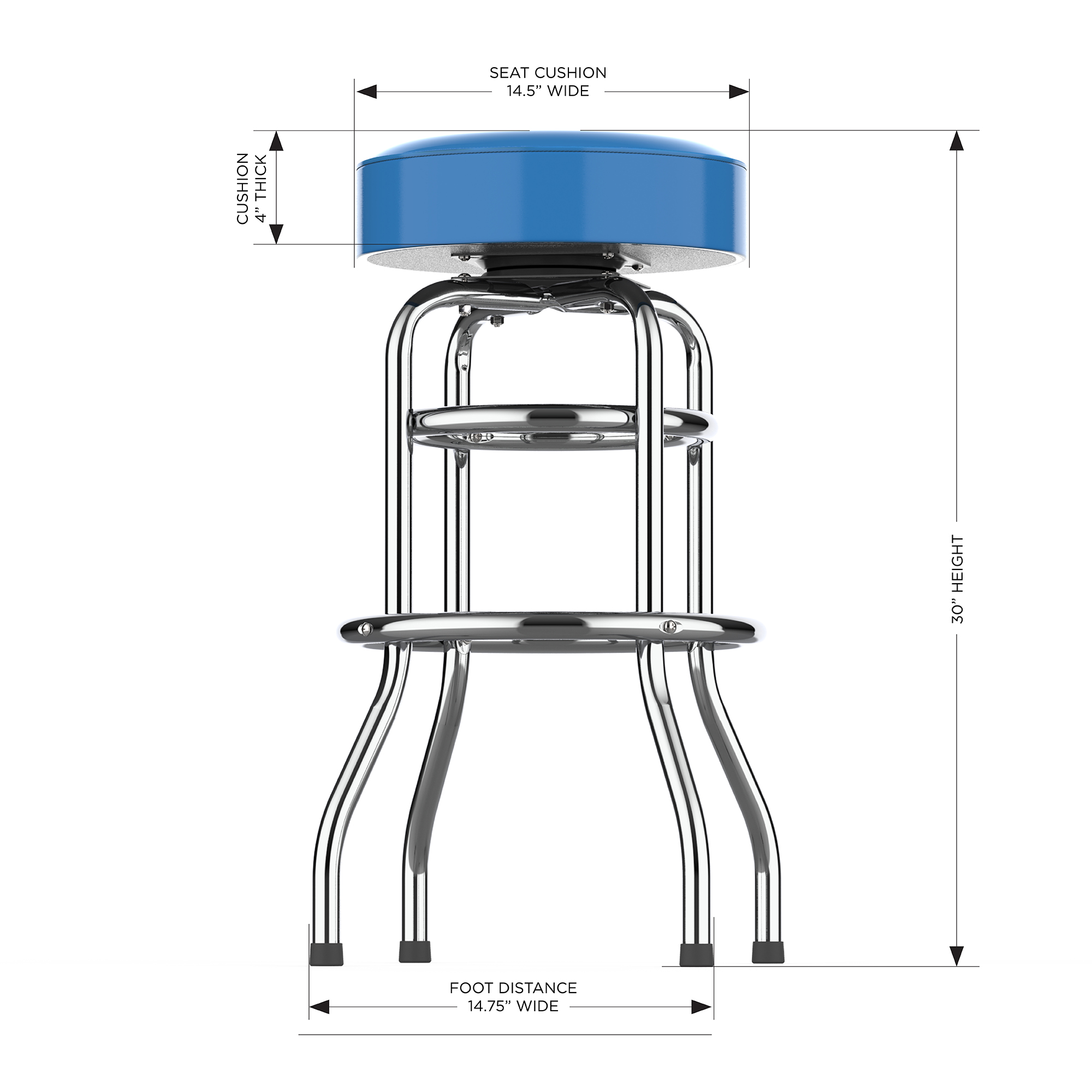 los angeles chargers chrome logo commercial bar stool