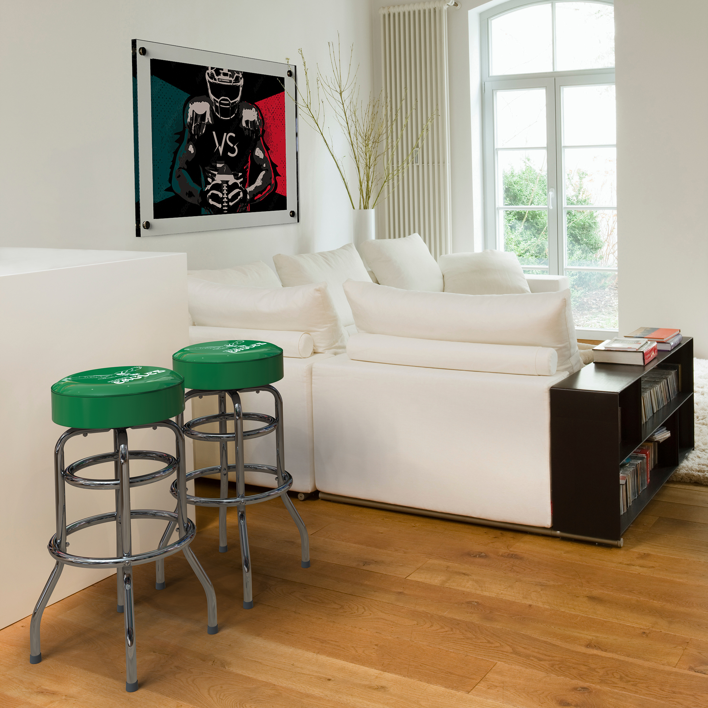 vintage philadelphia eagles chrome bar stool