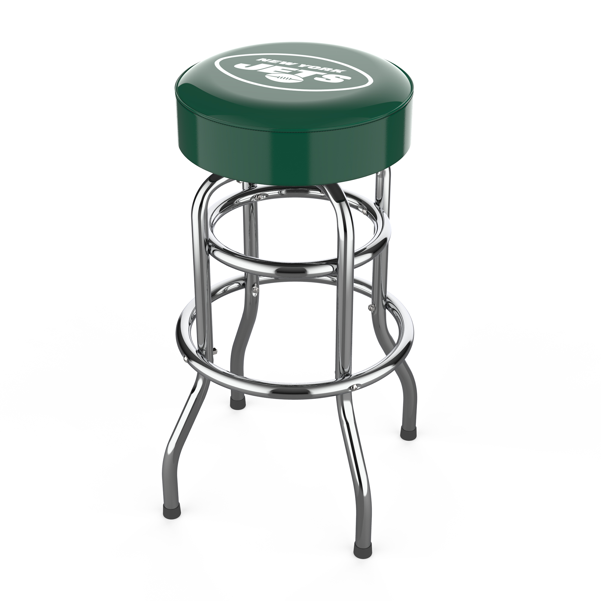 new york jets chrome logo commercial grade bar stool