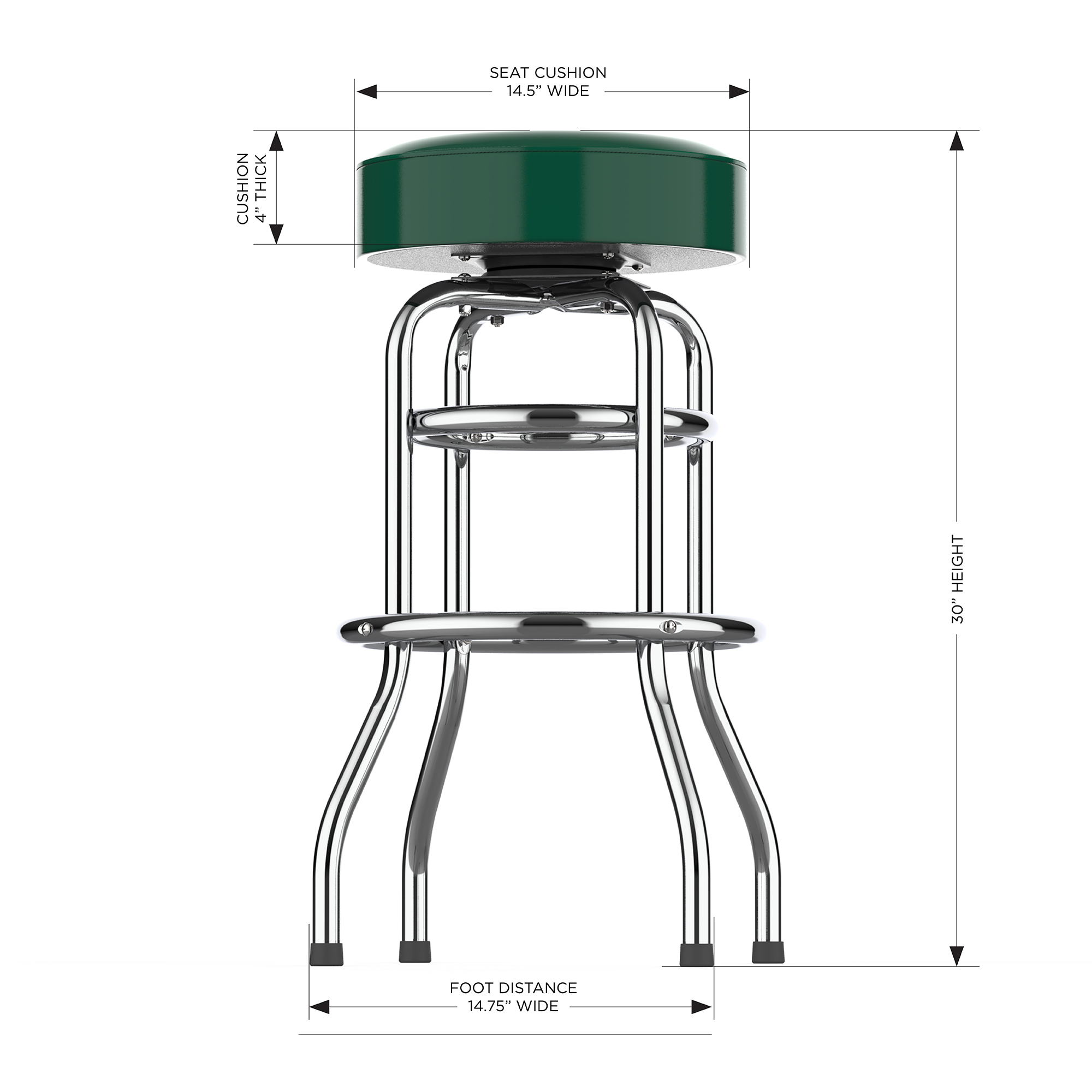 new york jets chrome logo commercial grade bar stool