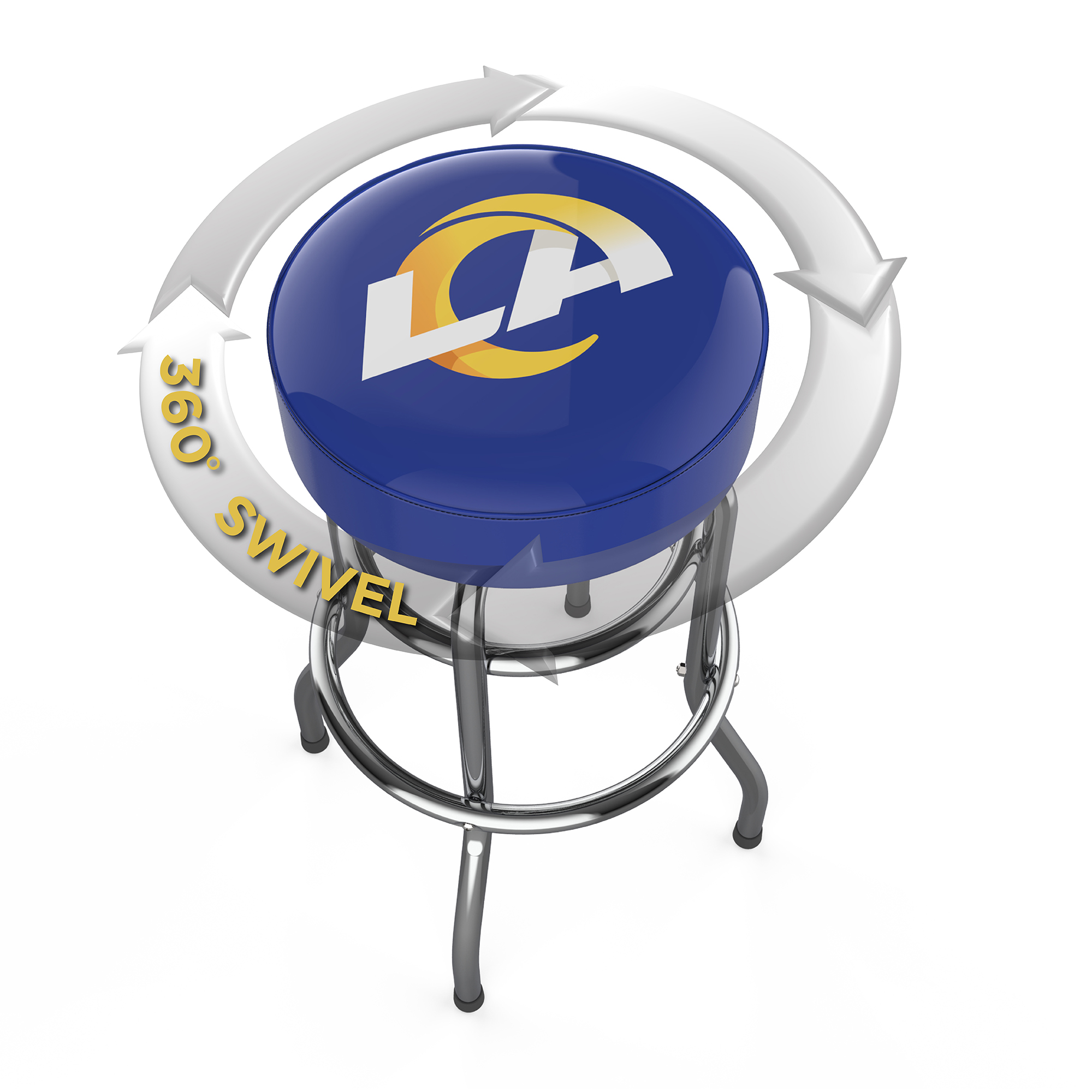 los angeles rams chrome logo american crafted bar stool