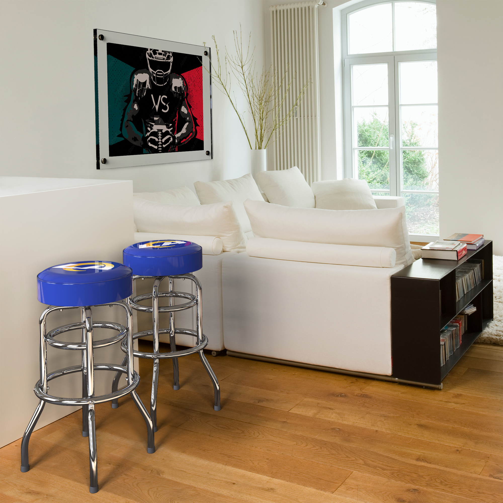 los angeles rams chrome logo american crafted bar stool