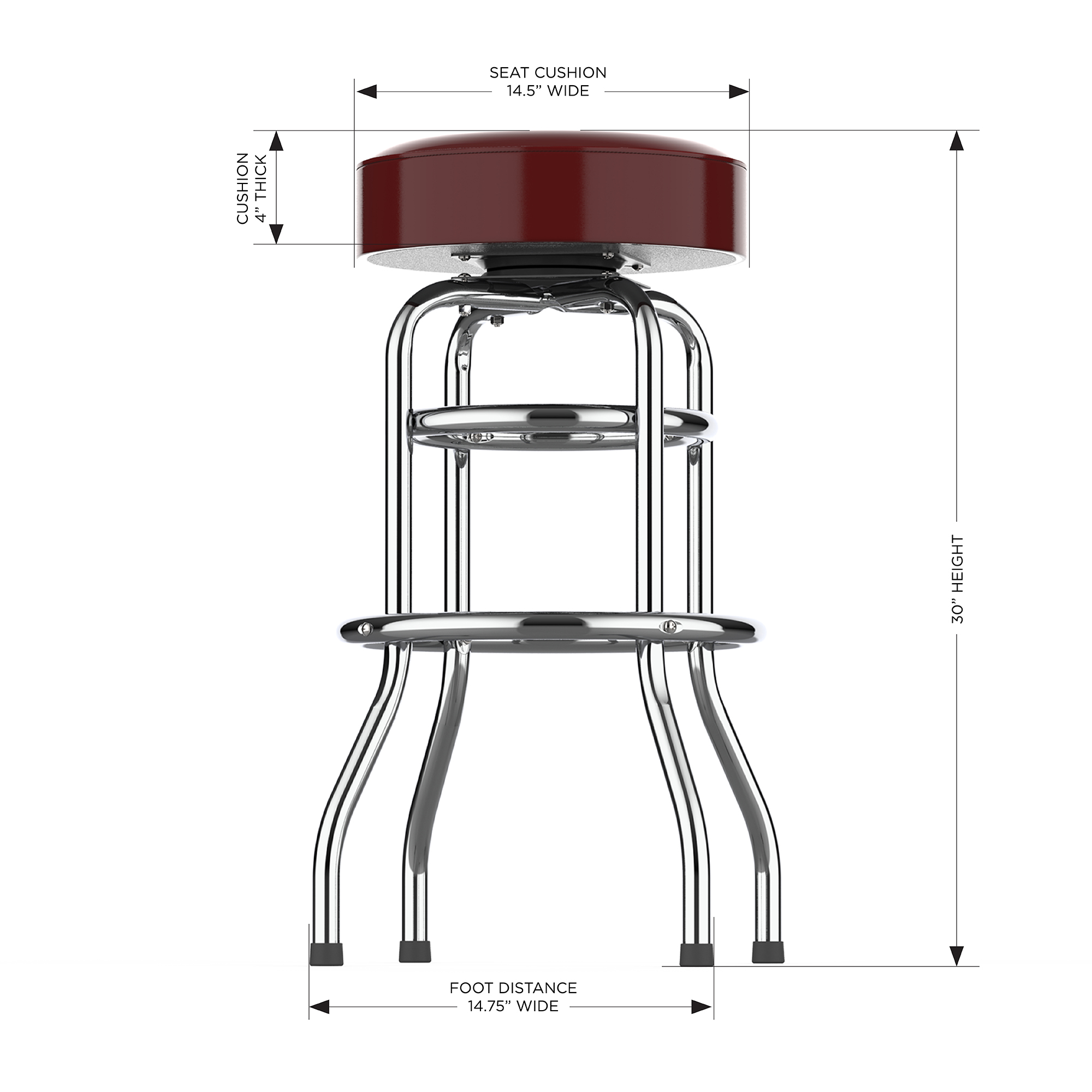 washington commanders chrome logo american crafted bar stool