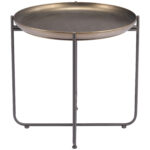 Round Bronze Side Table with Powder Coated Steel Frame 11 Round Bronze Side Table with Powder Coated Steel Frame