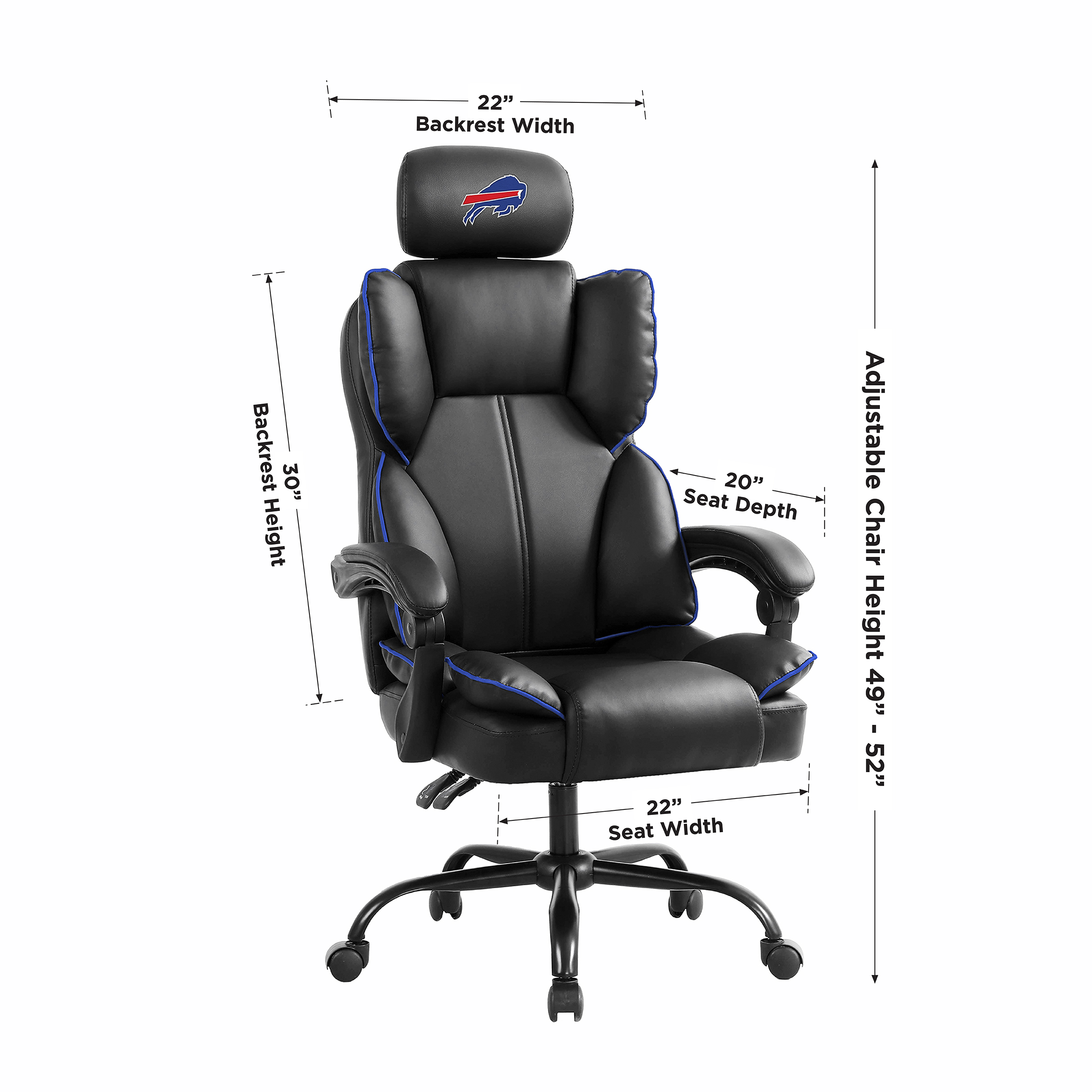 buffalo bills embroidered headrest adjustable champ chair