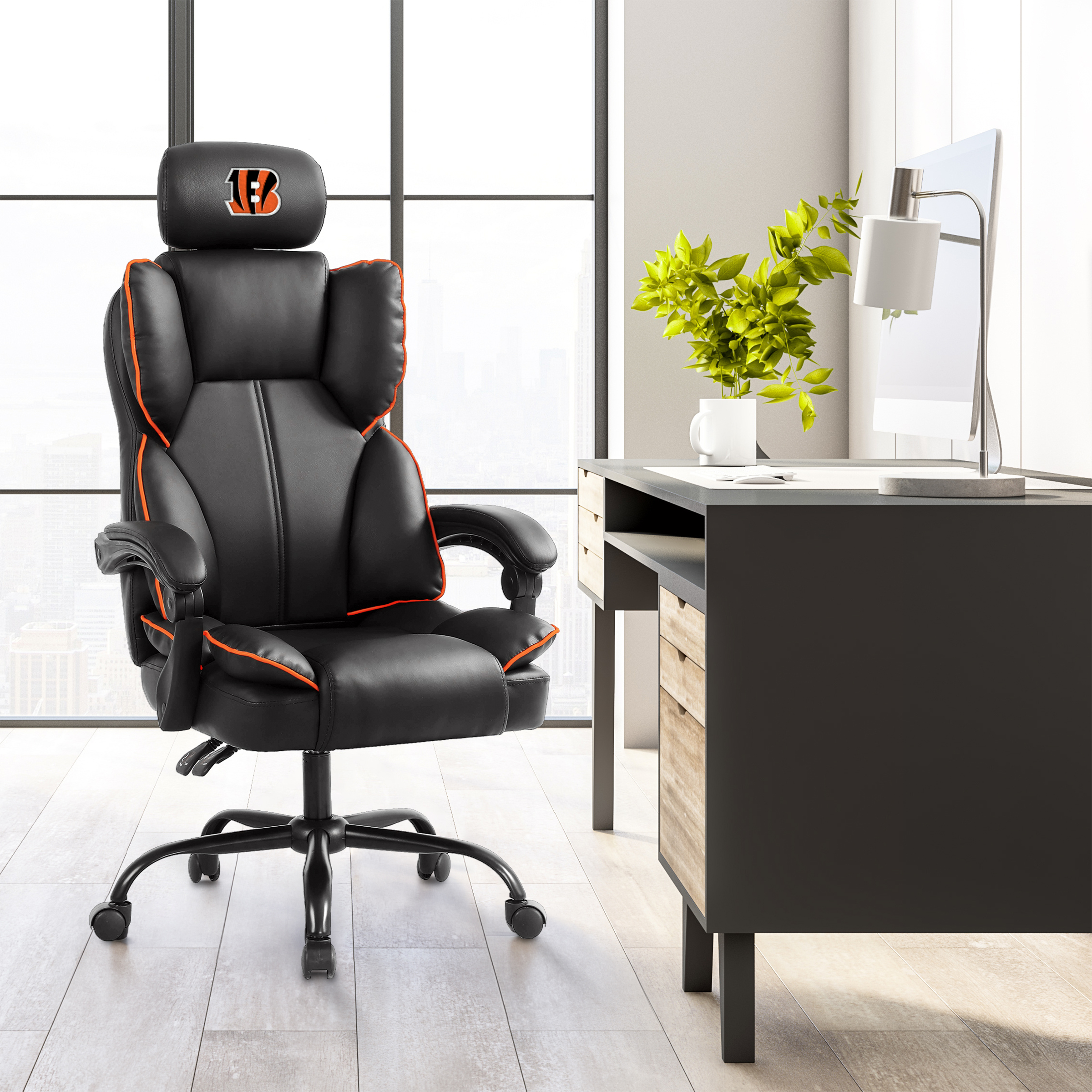 cincinnati bengals embroidered headrest adjustable champ chair