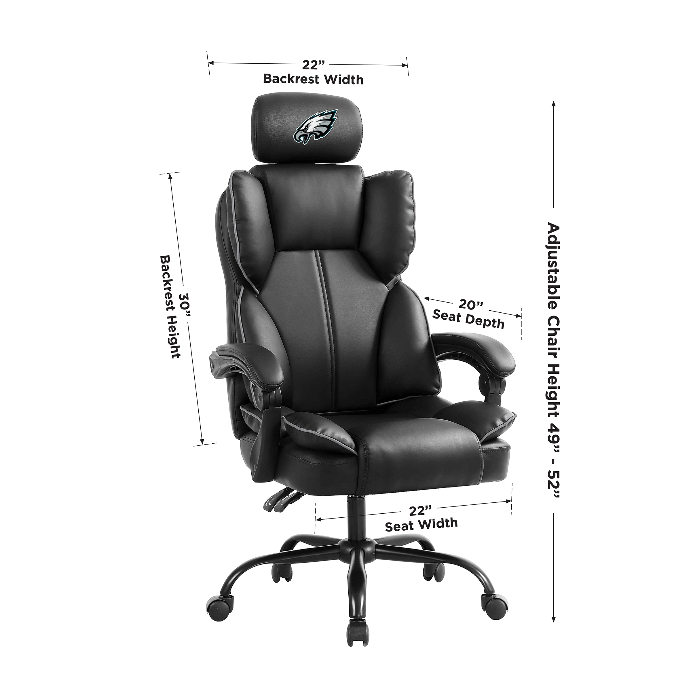 philadelphia eagles embroidered headrest adjustable champ chair