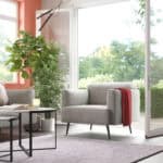 Light Gray Armchair with Modern Design and Pine Wood Legs 10 Light Gray Armchair with Modern Design and Pine Wood Legs