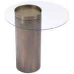 Oval Antique Bronze End Table with Glass Top 16 Oval Antique Bronze End Table with Glass Top